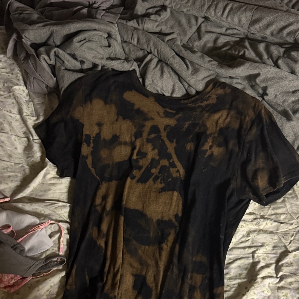 Tie-Dye Short Sleeve Tee - Black and Brown
